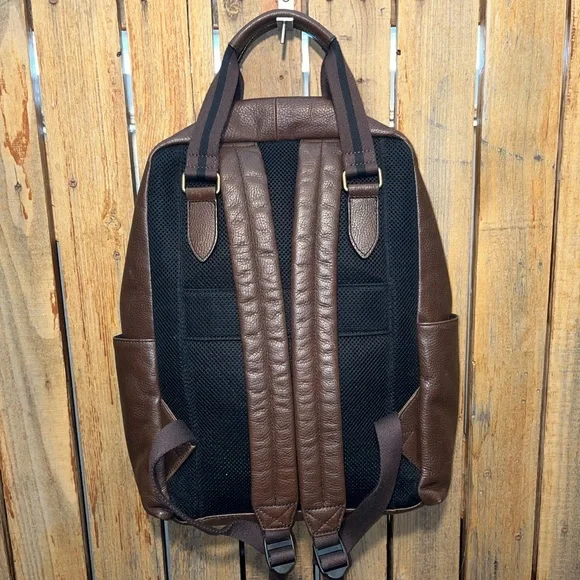 Fossil Brown Leather Men's Backpack - Picture 2 of 8